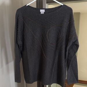 Chico's Dark Gray Knit Top